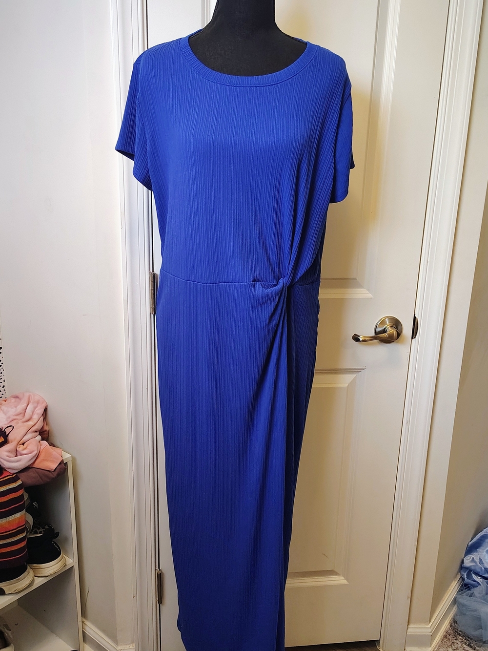 Liz Claiborne Royal Blue Knot-Accent Maxi Dress